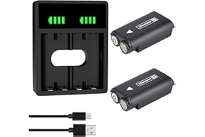 Uwayor Rechargeable Battery Kit for Xbox 360 Wireless Controller with USB Dual Charging Station