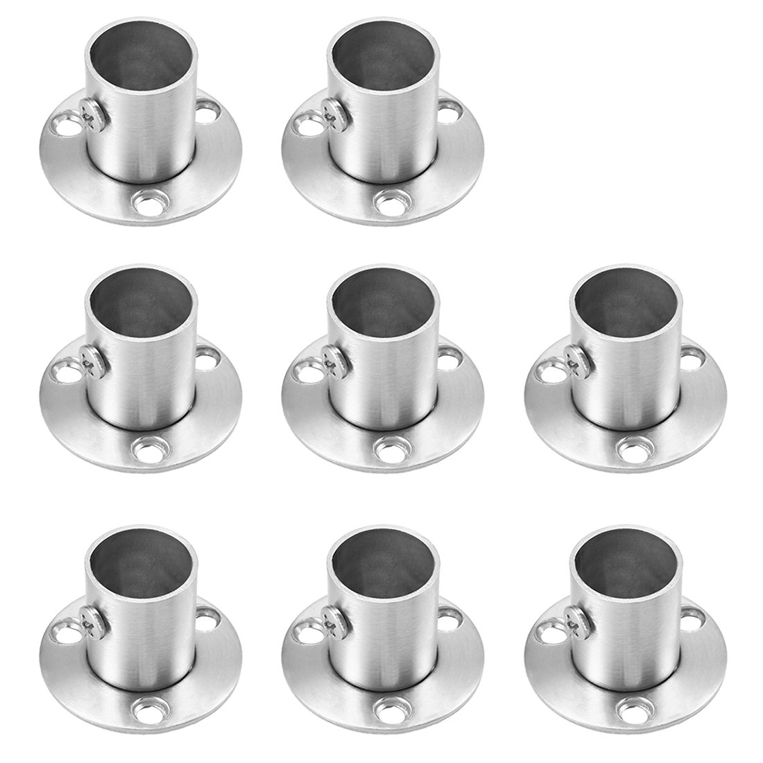 Sourcingmap Wardrobe Pipe Bracket, 19mm Dia, Wall Mount Hanging Rail Rod Support Socket 8pcs