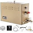 CGOLDENWALL 12KW Commercial Self-Draining Steam Generator Shower System Home Steam Bath Spa Generator 30 min to 12 Hours with Auto Drain 95-131℉ for Suitable Space Heating 12 m³/424 Cubic feet (12KW)