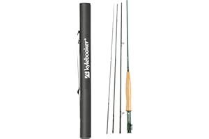 Kylebooker 3-8wt Fly Fishing Rod with Tube, 4-Sections, Medium-Fast Action Lightweight Fly Rod IM7 Carbon Fiber Blank