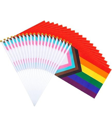 Rainbow Pride Handheld 12x18 In Flag With Pole Stitched Edge Rainbow Pride Handheld 12x18 In Flag With Pole Stitched Edge