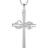STARCHENIE Women's Stethoscope Cross Necklace Sterling Silver Infinity Cross Pendant Nurse Doctor Jewelry Graduation Gift for Medical Student