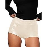 Fallorchid Women's Faux Leather Shorts Sexy Skinny Mini Shorts Hot Pants