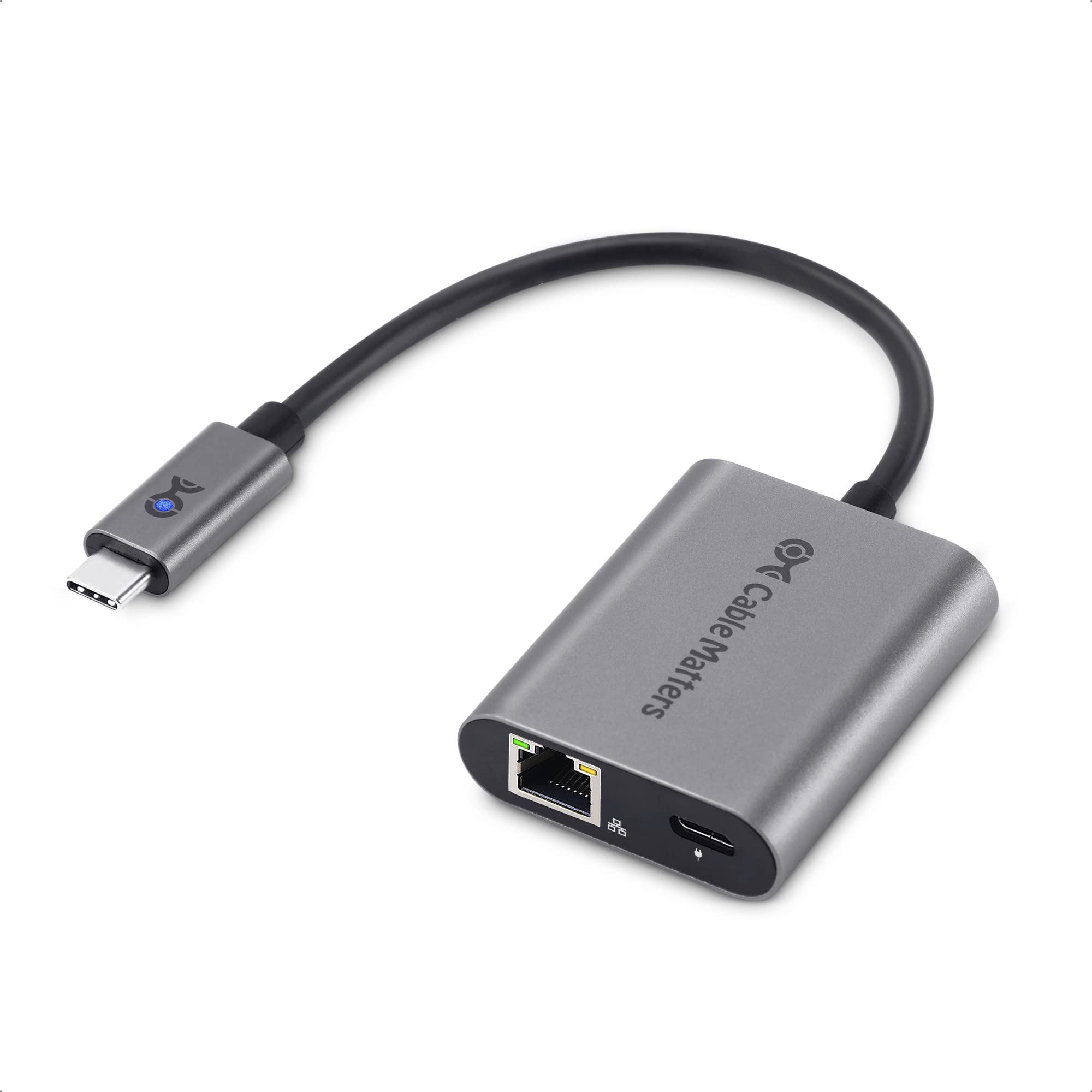 Cable Matters USB C to Ethernet Adapter 2.5 Gigabit with Charging 100W 2.5G Ethernet to USB C Adapter (2.5Gbps Port) - Compatible with MacBook Pro iPad Pro XPS Microsoft Surface