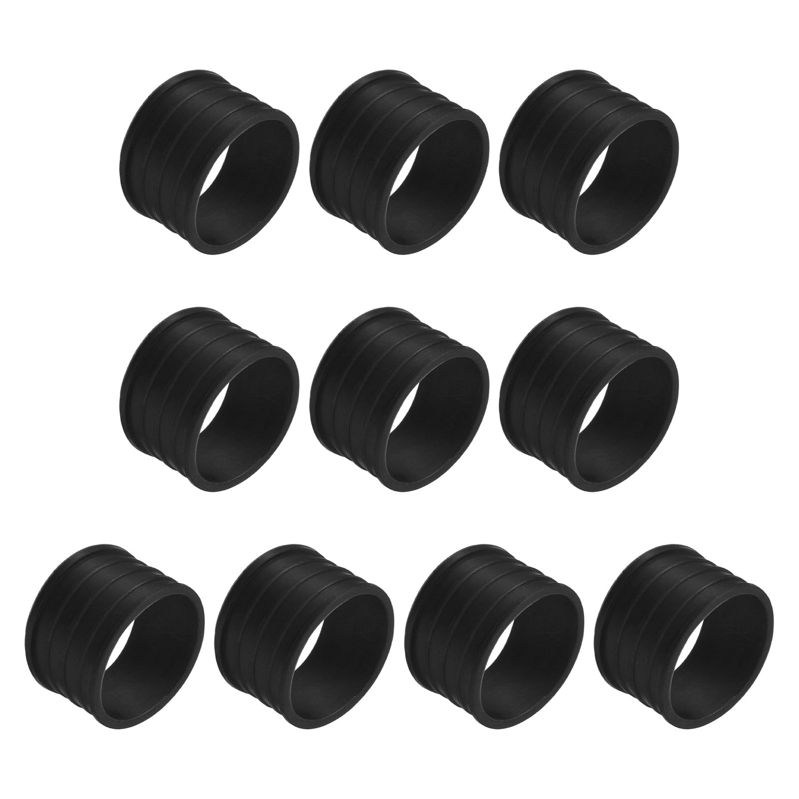 M METERXITY 10 Pack Badminton Racket Handle Grip Ring - Rubber Anti-Slip Fix Ring Grip Band, Apply to Badminton Tennis Rackets/Handles (Black)