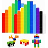 Jenaai 200 Pieces Linking Cubes for Math Counting Cubes, Plastic Counting Blocks, Colorful Math Manipulatives Classroom Learning Supplies for Preschool Activities Boy Girl(Simple Style)