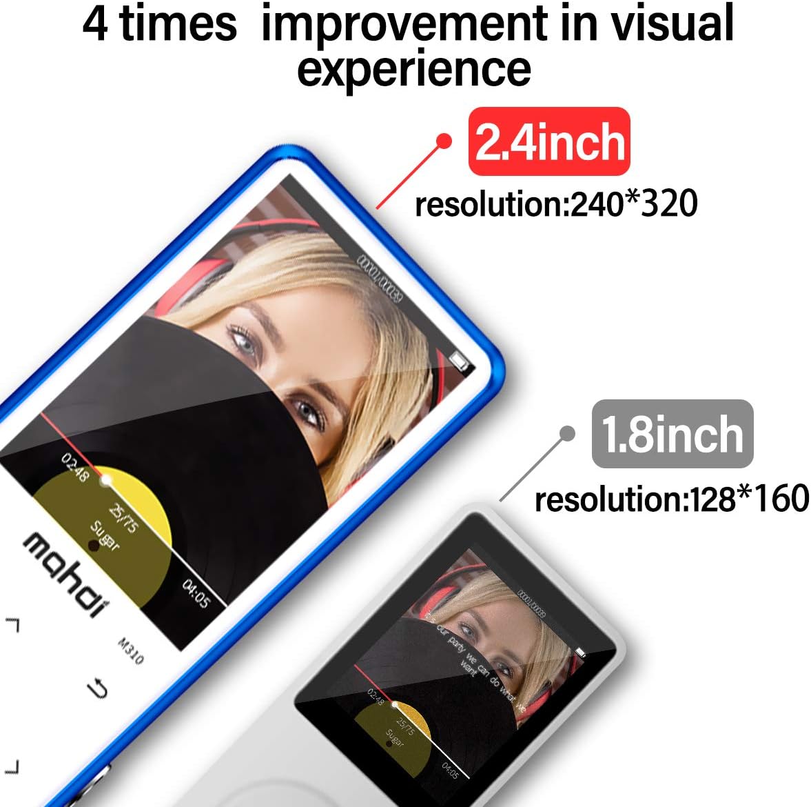 MYMAHDI MP3 Player with Bluetooth 4.2, Touch Buttons with 2.4 inch Screen, 16GB Portable