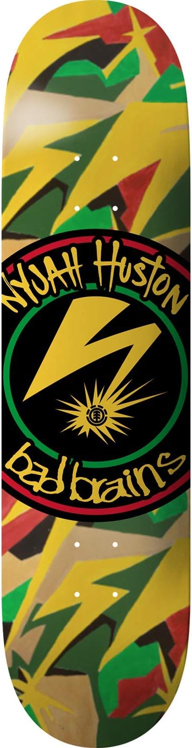 Element Nyjah Bad Brains Heritage Skateboard Deck -8.2 - (Bundled with Free 1'' Hardware Set)