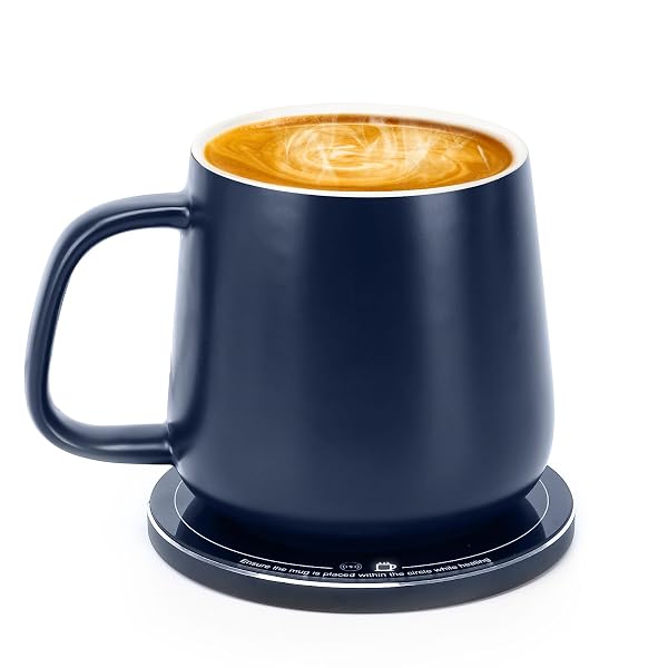 APEKX SELF-HEATING CERAMIC COFFEE MUG – STABLE 130°F...