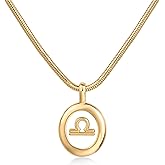 PAVOI 14K Gold Plated Unique Floating Astrology Pendant Necklace for Women - Horoscope Charm Necklace - Dainty Zodiac Gifts