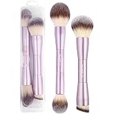 MAANGE Foundation Makeup Brushes, 2Pcs Double Ended Makeup Brush for Blending Liquid Powder Concealer Cream Blush Buffe (Lilac)