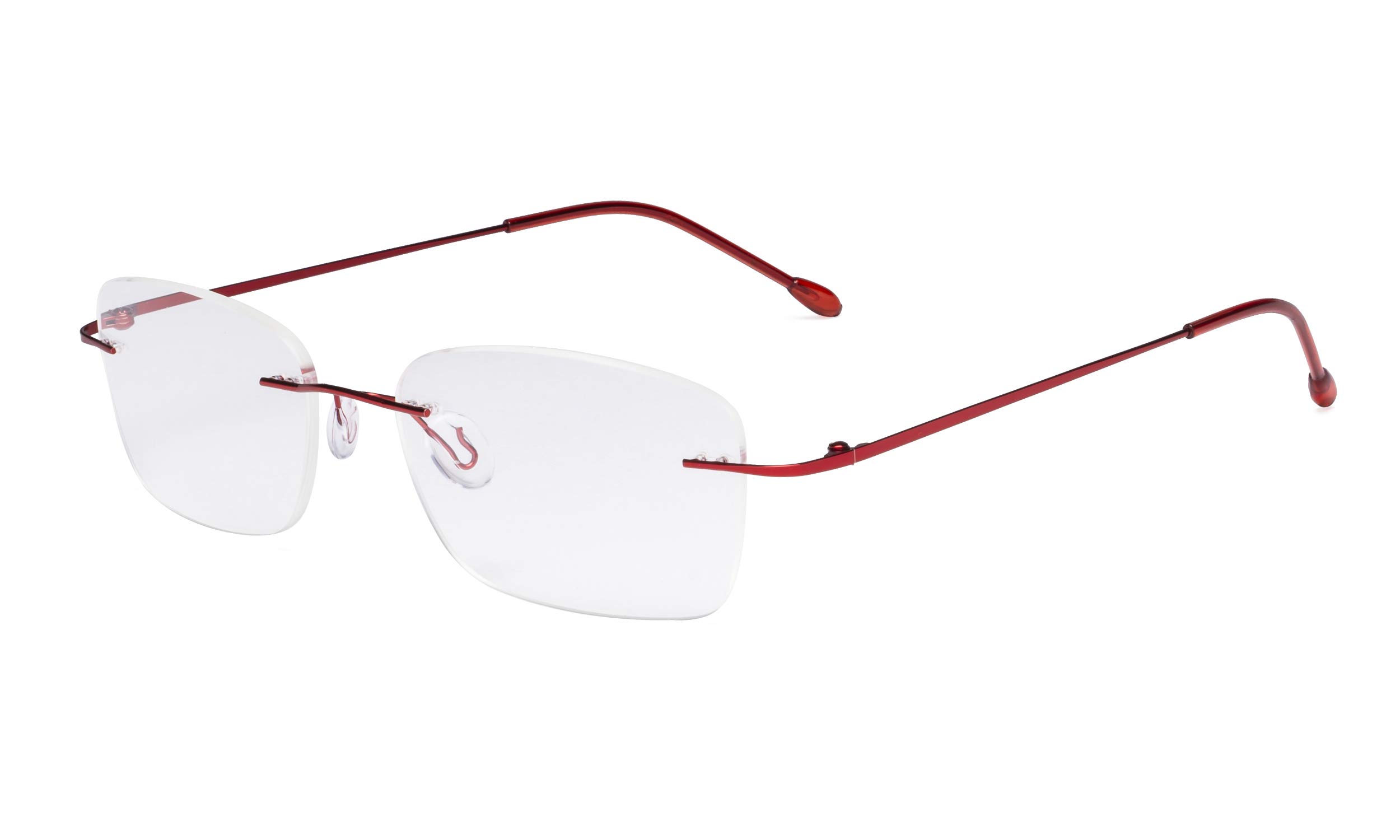 Eyekepper Ladies Frameless Reading Glasses - Lightweight Rimless Readers Women Red +3.00
