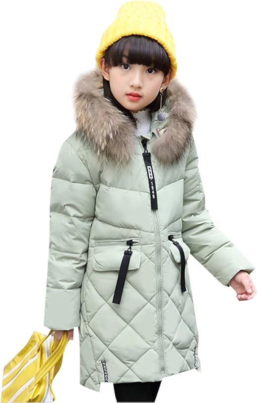 Amazon ダウンコート キッズコート子ども女の子 暖かさガールズ ダウンコート日韓風 ダウンジャケットファー付き取り外し可 ダックダウン 防寒ダックダウンコート キッズ 160cm グリーン コート ジャケット 通販
