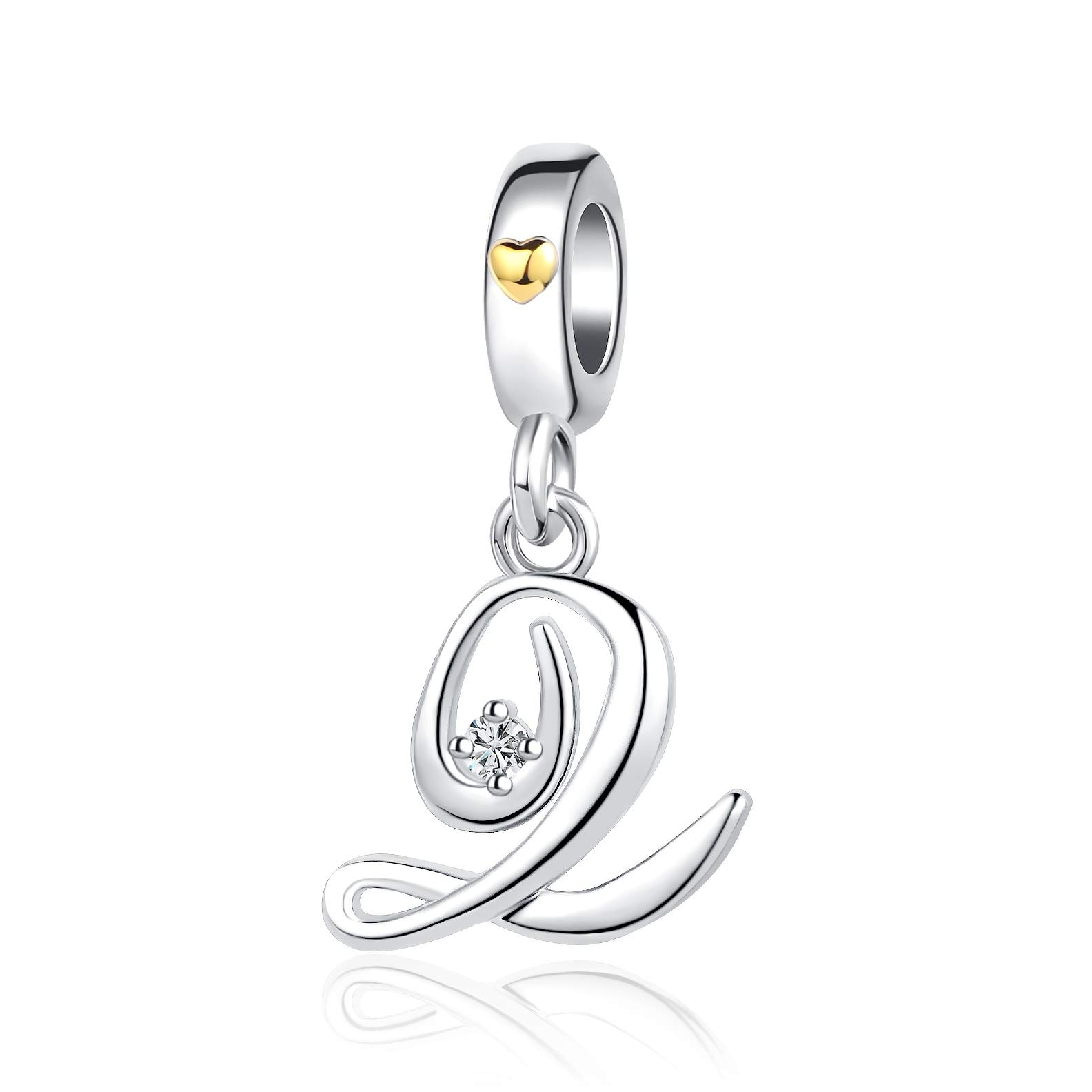 Q Initial Letter Name Charms fit Pandora Charms Bracelets Gold Heart Birthday Jewellery Gift for Women Daughter Family
