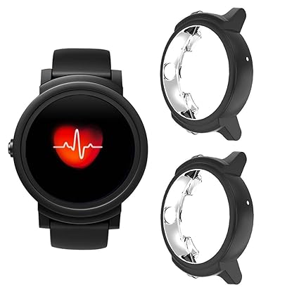 Case Compatible Ticwatch E, TPU Plated Protector Rugged Cover [Scratch-Proof] All-Around Protective Bumper Shell Compatible Ticwatch E Smartwatch ...