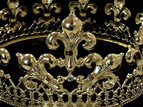 Gold Crown Prom King Mens Fleur De Lis Mardis Gras Costume Prop Decoration C15