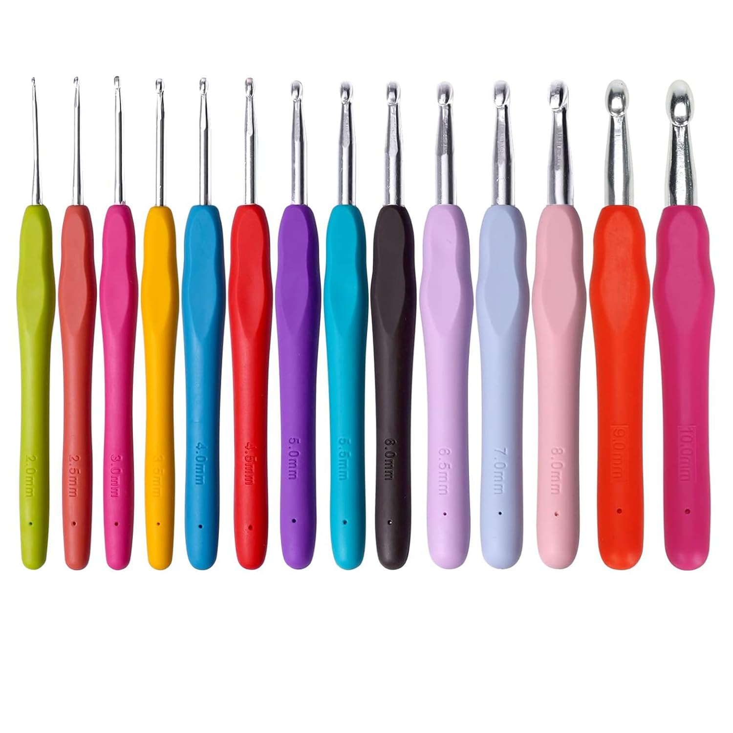 Crochet Hooks Set, 14 Pcs Crochet Kits for Beginners Adults, Ergonomic Soft Grip Handles, Smooth Knitting Needles Kit for Arthritic Hands, Crochet Needle Best for Women