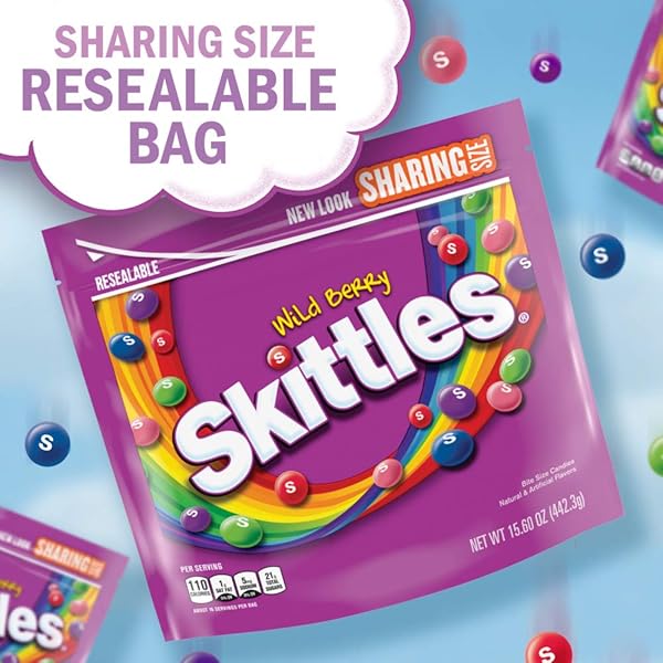 SKITTLES WILD BERRY CHEWY CANDY, SHARING SIZE, 15.6 OZ BAG