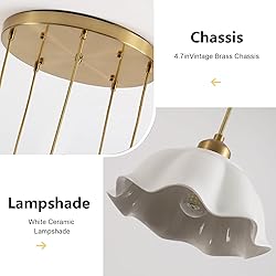 Fulesi Vintage White Ceramic Pendant Light 5-Light