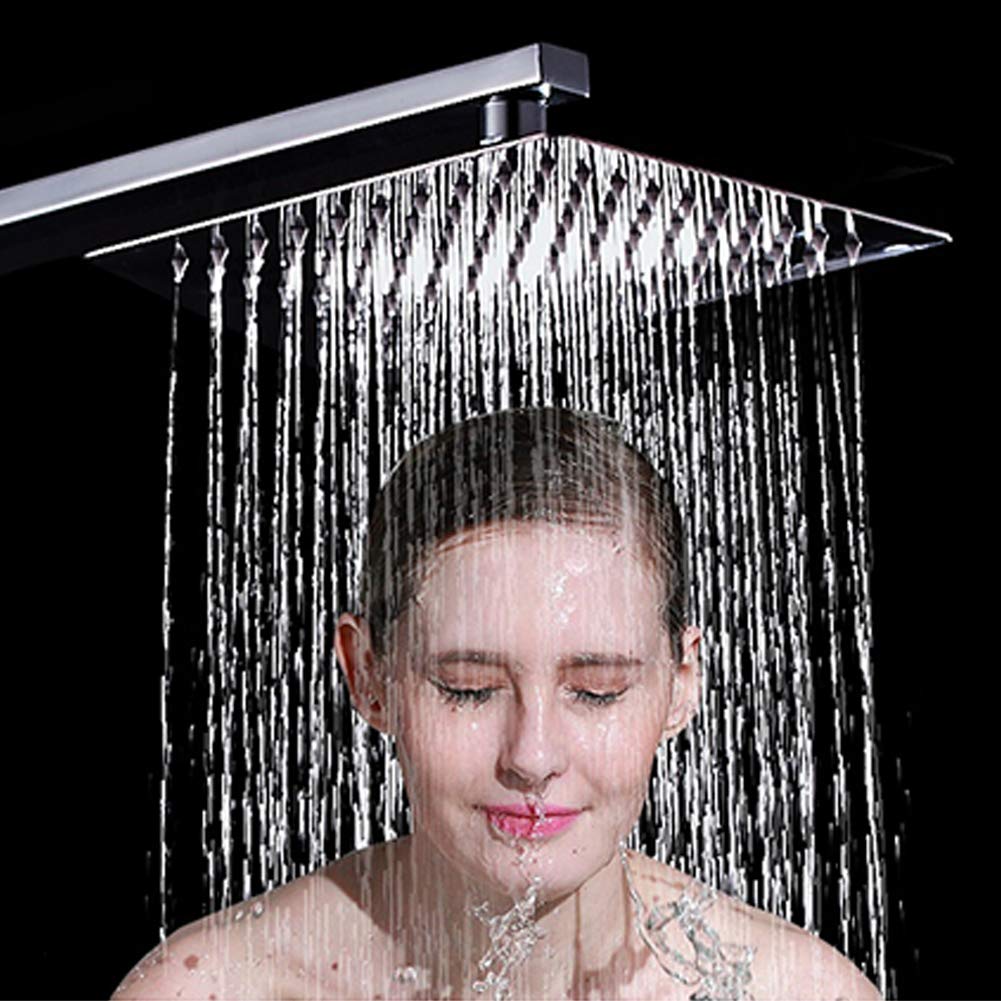 Large Rain Shower Head Square 304 Stainless Steel Ultra Thin Bathroom High Pressure Rainfall Showerhead