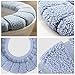 Jree Ash Toilet Seat Cover, Bathroom Essential Stretchable Washable Toilet Seat Lid Cover Pads, Soft Thicker Warmer O Type Plush Mat, Grey Blue Color