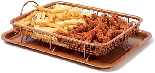 Marelight Knusperbackblech Fur Gleichmassiges Erhitzen Antihaft Grassierende Kupferbeschichtung Und Hitzeresistente Keramikbeschichtung Lassen Ihr Essen Extra Knusprig Werden Amazon De Kuche Haushalt