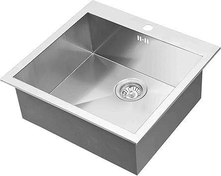 Dax Handmade Single Bowl Top Mount Kitchen Sink 18 Gauge Stainless Steel Brushed Stainless Steel Finish 21 X 20 X 8 Inches Dax At54s Amazon Com