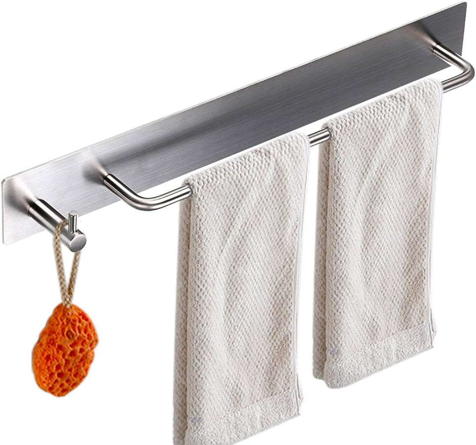 BTSKY 3M Self Adhesive Stainless Steel Hand Towel Holder Hanger Rail