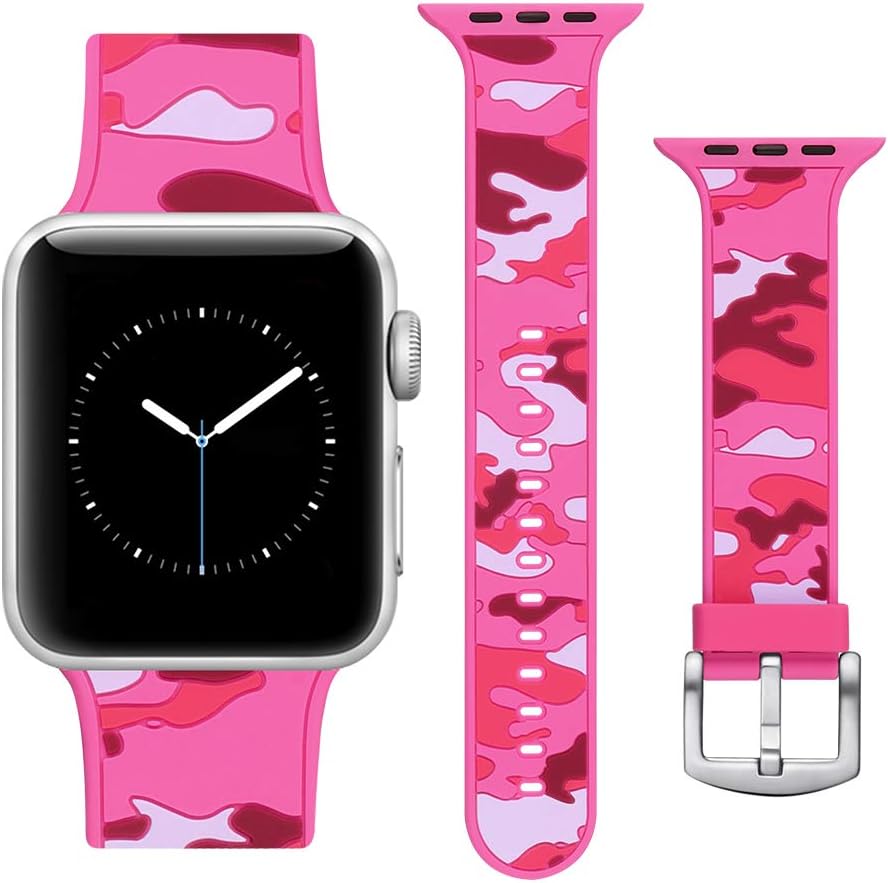 MITERV Compatible Watch Band 38mm Soft Silicone Replacement Band for Watch Series 3 Series 2 Series 1