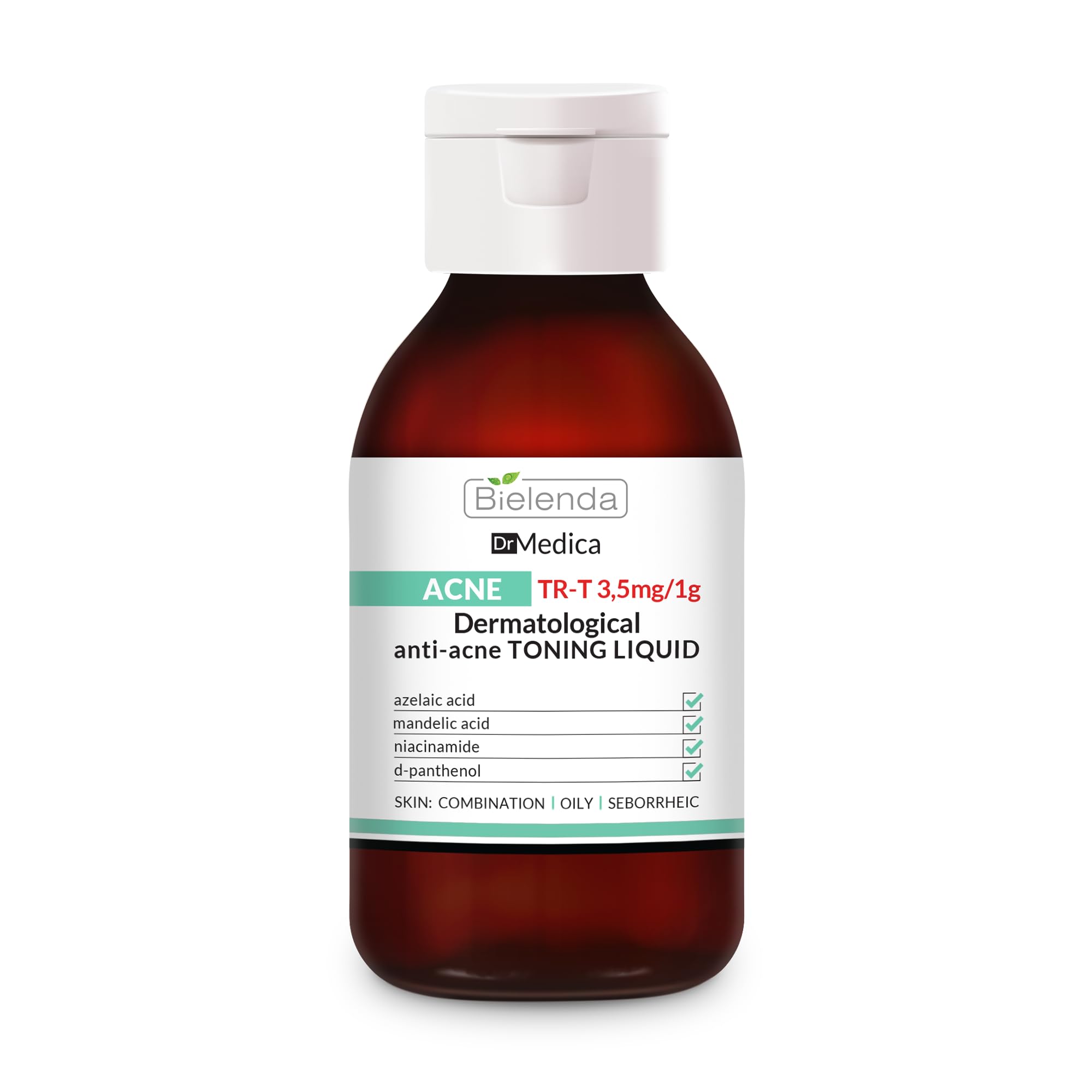 Bielenda Dr Medica Acne Dermatological Anti-Acne Face/Neck/Back Toner for Combination, Oily & Acne-Prone Skin, Alcohol-Free Face Toner, 250 ml