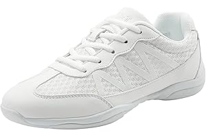 Kuikeiu Girls Cheer Shoes Black Breathable Cheerleading Shoes Non-Slip for Cheer Competitions, Practice, Dance, Gymnastics Size Little Kid 12 to Women 11.5