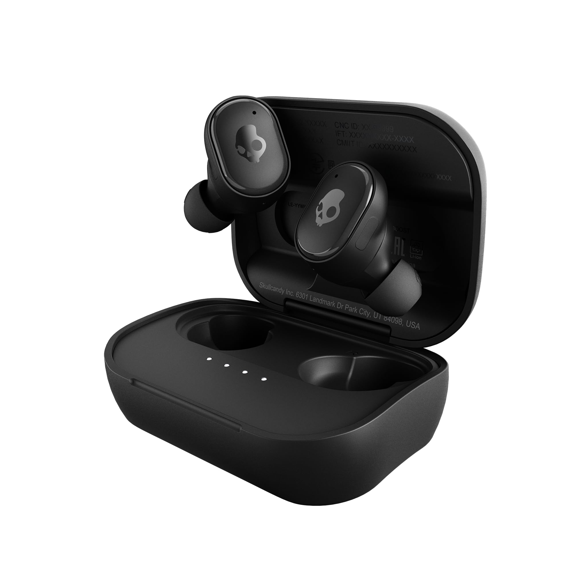 Skullcandy Grind Wireless Earbuds, Bluetooth Headphones, Up to 40 Hours Battery, Noise Isolating Fit, Microphone for iPhone Android, Customizable via Skull-iQ App - True Black