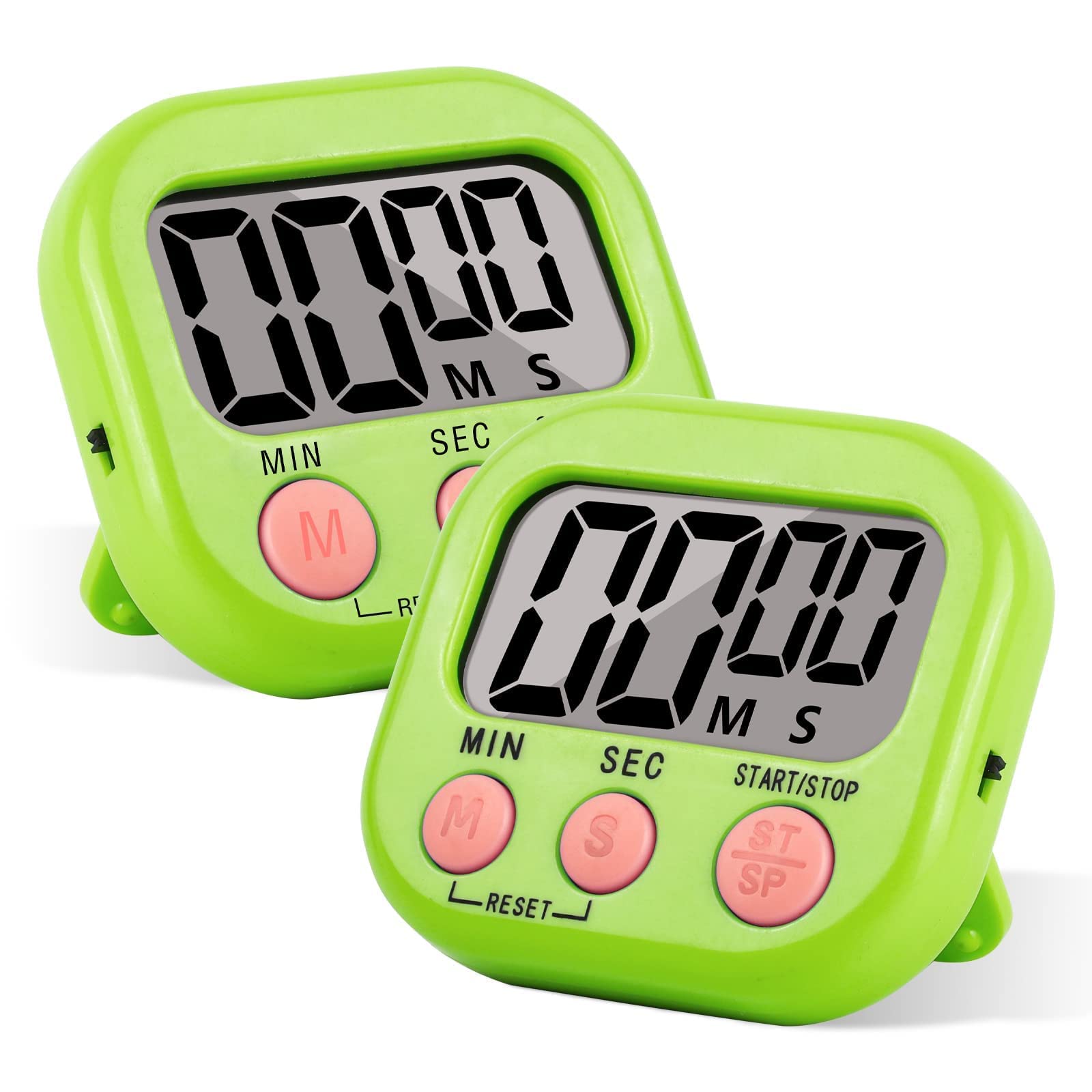2 PCS Kitchen Timer Magnetic, Digital Timer with Loud Alarm for Kids, Time Timer with Stand for Study,Work,Exercise,Cooking