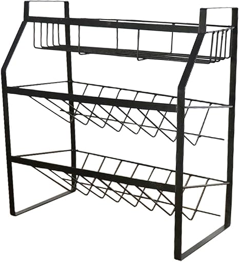 Amazon Hkyna キッチン 収納 ラック キッチンラック 調味料 ステンレス スパイスラック 大容量 ブラック Black 調味料 スパイスラック オンライン通販