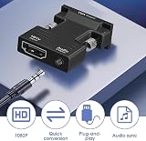 Aradoea Silver HDMI to VGA Adapter 1080P Full HD Converter w/ Audio Cable view 5