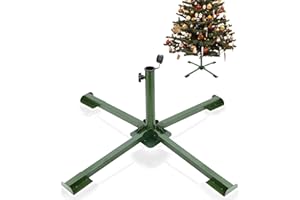 ELFJOY Christmas Tree Stands for Artificial Trees Christmas Tree Base for 4 to 8 Ft Artificial Trees Heavy Duty Xmas Tree Stands Fit 1 to 1.4 Inch Pole Foldable Tree Stand for Real Trees (Green)