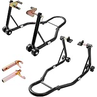 VEVOR Motorcycle Stand Lift, 850lbs Front Rear Combo Stand Lift Stand, Front and Rear Wheel Fork Stand, U+L Fork Swingarm Spo
