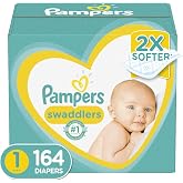 Diapers Newborn/Size 1 (8-14 lb), 164 Count - Pampers Swaddlers Disposable Baby Diapers, Enormous Pack