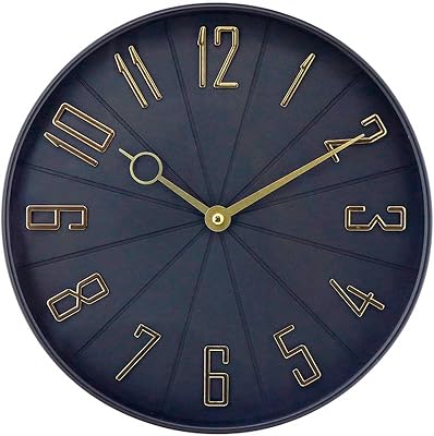 Relógio de parede vintage preto/dourado Ø27,3 cm