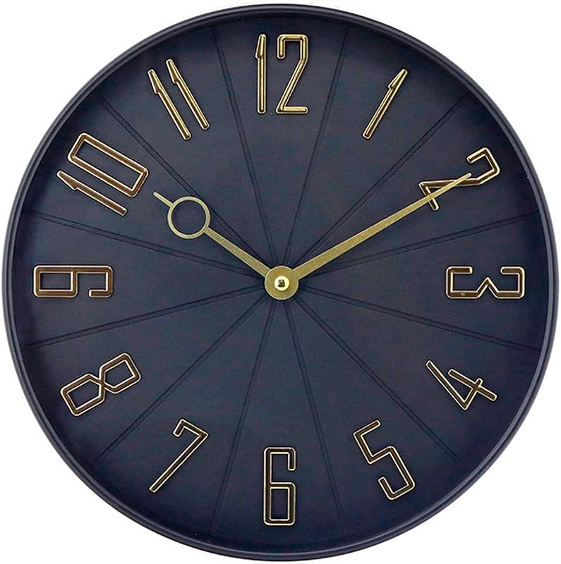 Relógio de parede vintage preto/dourado Ø27,3 cm