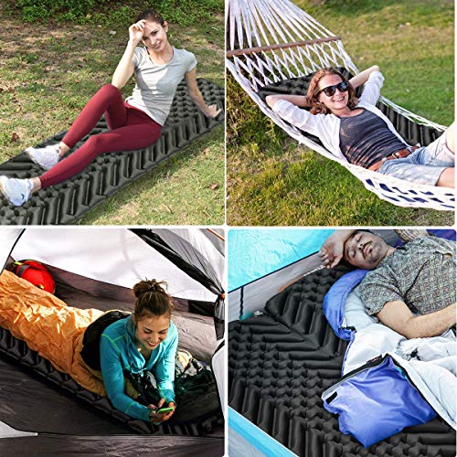 Sundom Camping Mat, Sleeping Mat Ultralight Inflatable Camping Mattress Water-resistant Sleeping Pad Camping Roll Mat Small Pack Size Sleeping Mats for Outdoor Hiking Travel Backpacking
