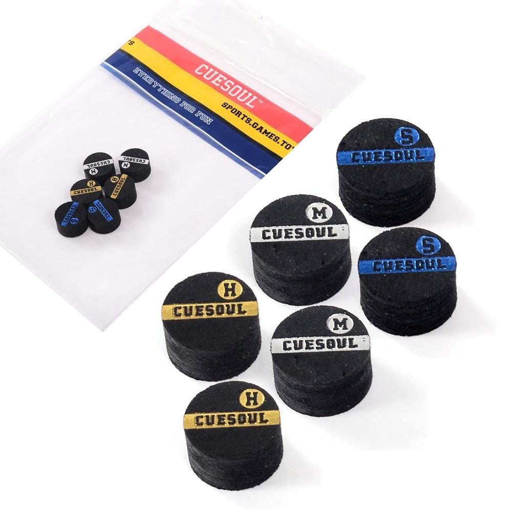 CUESOUL 10mm Snooker Pool Cue Tips, Premium Pigskin Leather, 6 Layers Laminated Design, Glue-on Tips for Snooker Pool Cue Stick, Professional Hardness Moisture Proof Cue Snooker Accessories(CSPCT004