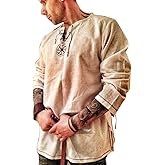 Men's Fashion Cotton Linen Shirt Long Sleeve Solid Color Ethnic Beach Yoga Top