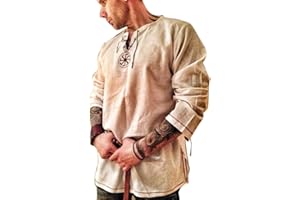 RELA BOTA Men's Fashion Cotton Linen Shirt Long Sleeve Solid Color Ethnic Beach Yoga Top