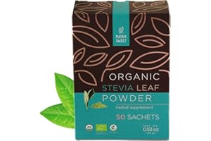 MAYANSWEET Organic Stevia Leaf Powder Sachet, 50 packets, Mayan Sweet