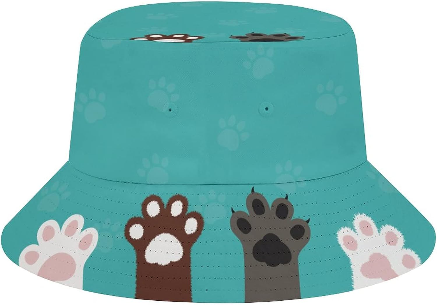 Bucket Hats Cat Paw, Legs, Dog Paw Summer Fisherman Hat Reversible