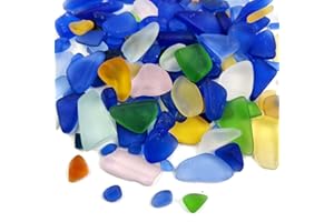 HAPPYFILLER 2 LB Frosted Sea Glass Gems Aquarium Tumbled Pebbles Indoor Outdoor Garden Landscape Nugget Stone Craft Project,Fire Pit,Bowl Fillers,Epoxy Resin,Potted Succulent Plant,Zen,Mosaics for Stepping