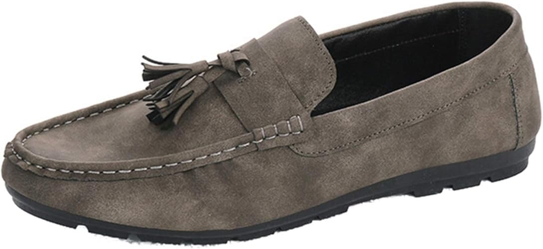 Amazon Donahutt03 ローファー メンズ ビジネス 黒 灰 シューズ スリッポン ドライビングシューズ 学生 ファッション タッセル おしゃれ くつ ウォーキング 秋 冬 脱げない 防滑 耐磨耗性 モカシン 代 30代 40代 紳士靴 Donahutt03 ローファー スリッポン