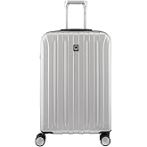 DELSEY PARIS Titanium Hardside Expandable Luggage with Spinner Wheels Checked Luggage, Silver, Checked-Medium 25 Inch