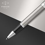 Parker IM Rollerball Pen Stainless Steel Chrome Trim Fine Point Black Ink Gift view 4